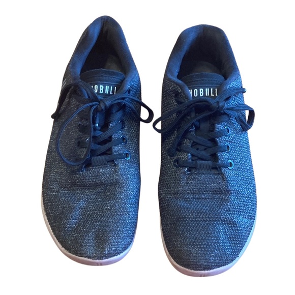 NOBULL Unisex Womens Sz 10.5 Mens Sz 9 Black Heather Dusty Rose Outwork Trainers - Picture 1 of 10